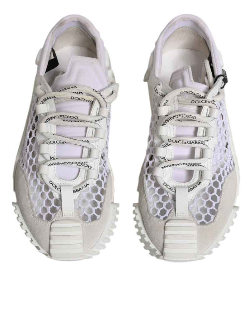 Dolce & Gabbana White Mesh NS1 Low Top Sports Sneakers