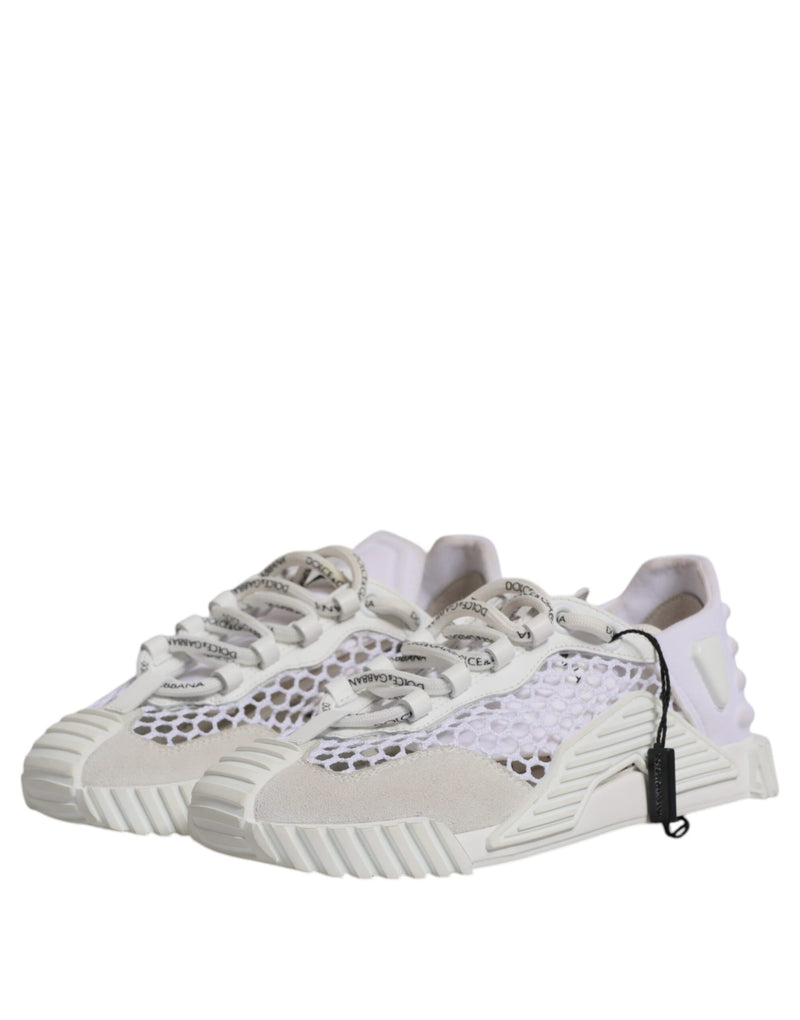 Dolce & Gabbana White Mesh NS1 Low Top Sports Sneakers