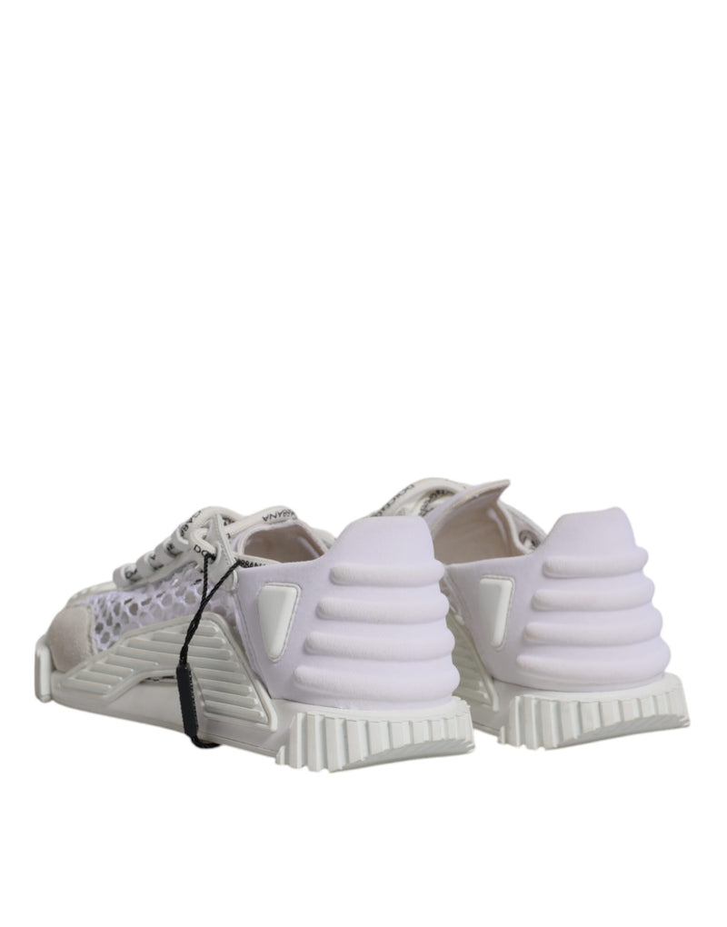 Dolce & Gabbana White Mesh NS1 Low Top Sports Sneakers