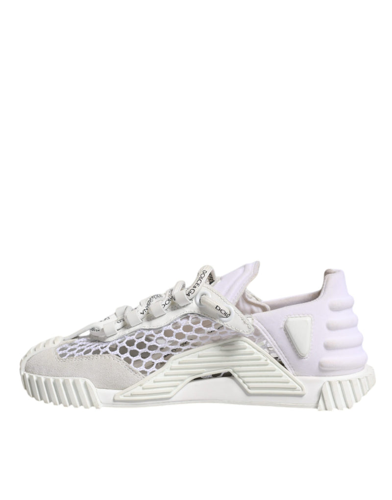 Dolce & Gabbana White Mesh NS1 Low Top Sports Sneakers
