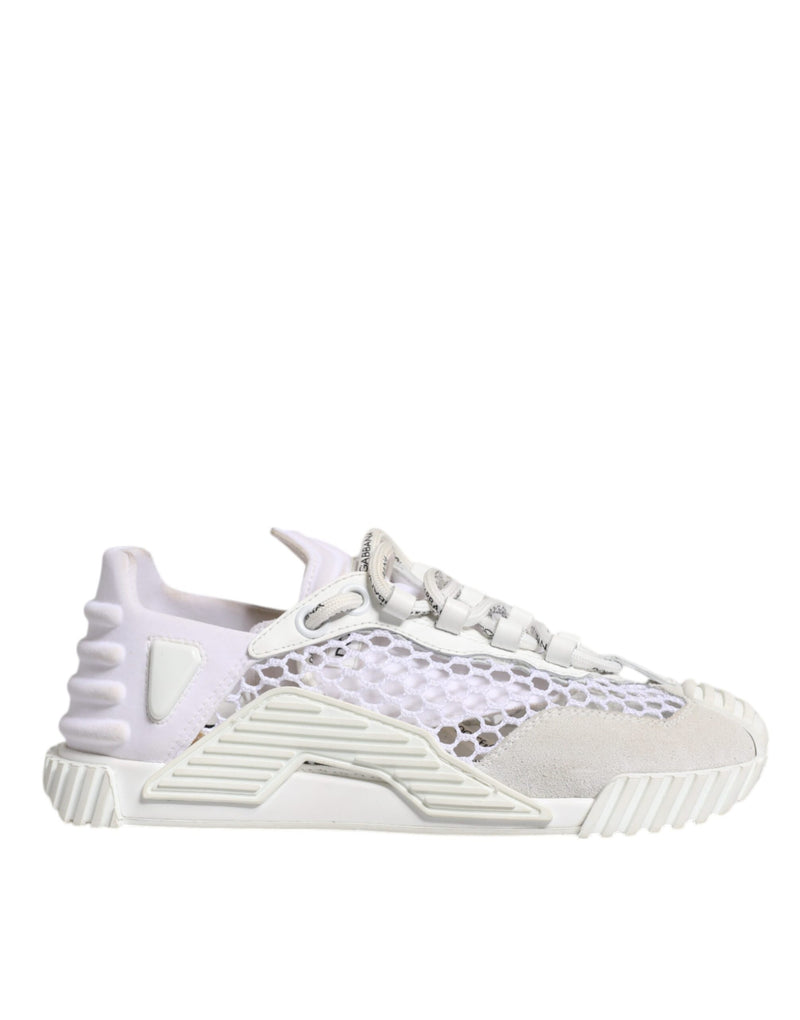 Dolce & Gabbana White Mesh NS1 Low Top Sports Sneakers