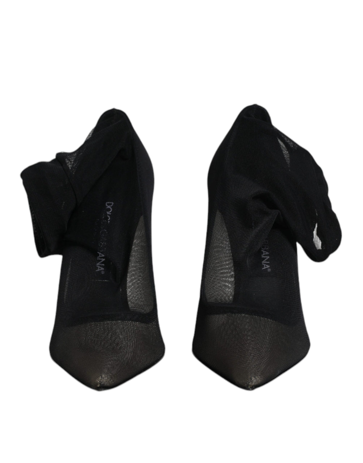 Dolce & Gabbana Black Viscose Mesh Sock Style Boots