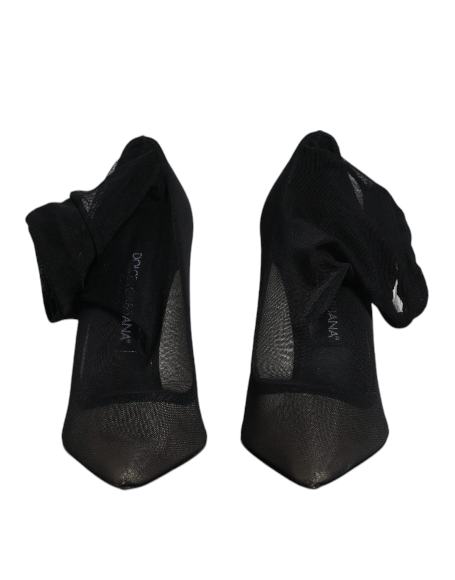 Bottines en forme de chaussettes en maille de viscose noire Dolce & Gabbana