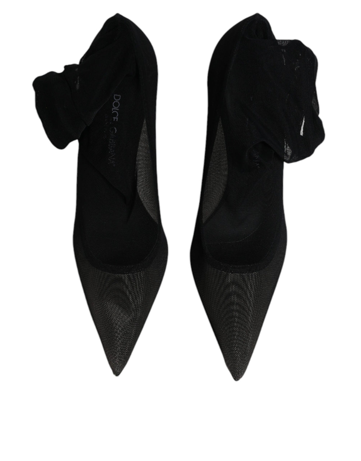 Dolce & Gabbana Black Viscose Mesh Sock Style Boots