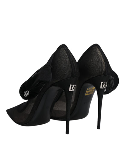 Bottines en forme de chaussettes en maille de viscose noire Dolce & Gabbana