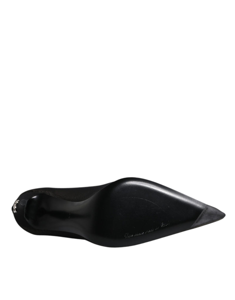 Dolce & Gabbana Black Viscose Mesh Sock Style Boots