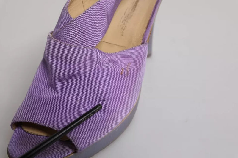 Dolce & Gabbana Purple Platform Slingback Heels Sandals