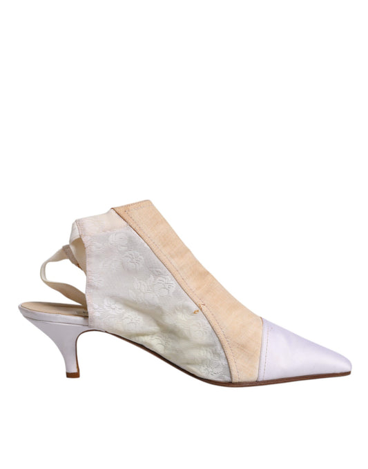 Dolce &amp; Gabbana multicolor patchwork hakken slingback schoenen