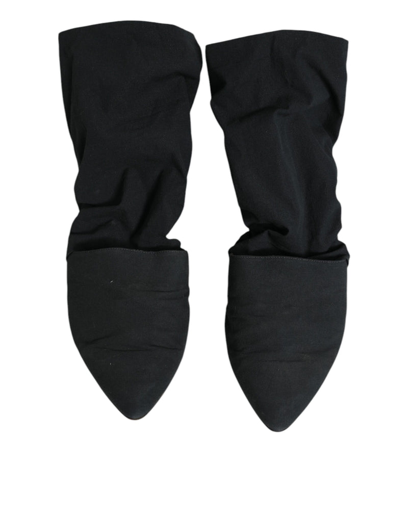 Dolce & Gabbana Bottines Ankle en Coton Vert Style Chaussette