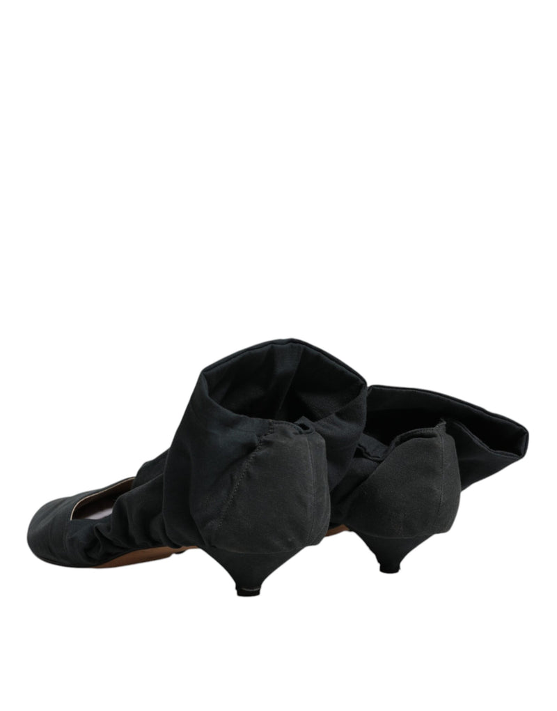 Dolce & Gabbana Bottines Ankle en Coton Vert Style Chaussette