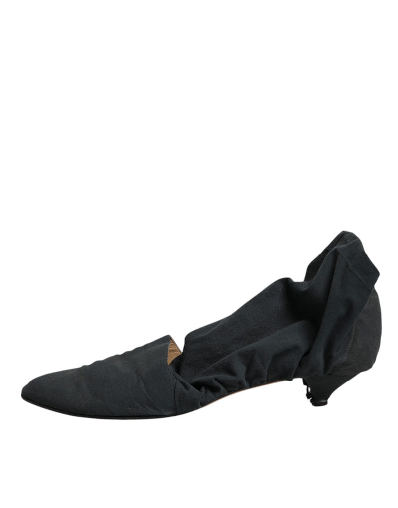Dolce & Gabbana Bottines Ankle en Coton Vert Style Chaussette