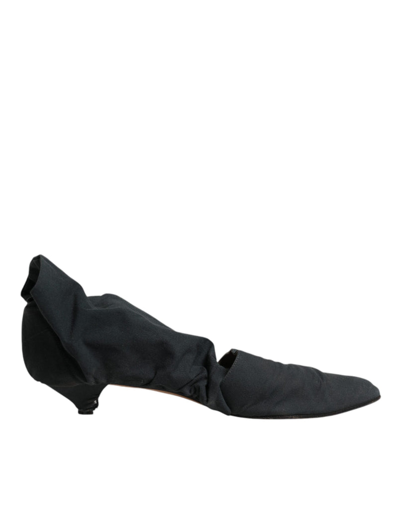 Dolce & Gabbana Bottines Ankle en Coton Vert Style Chaussette