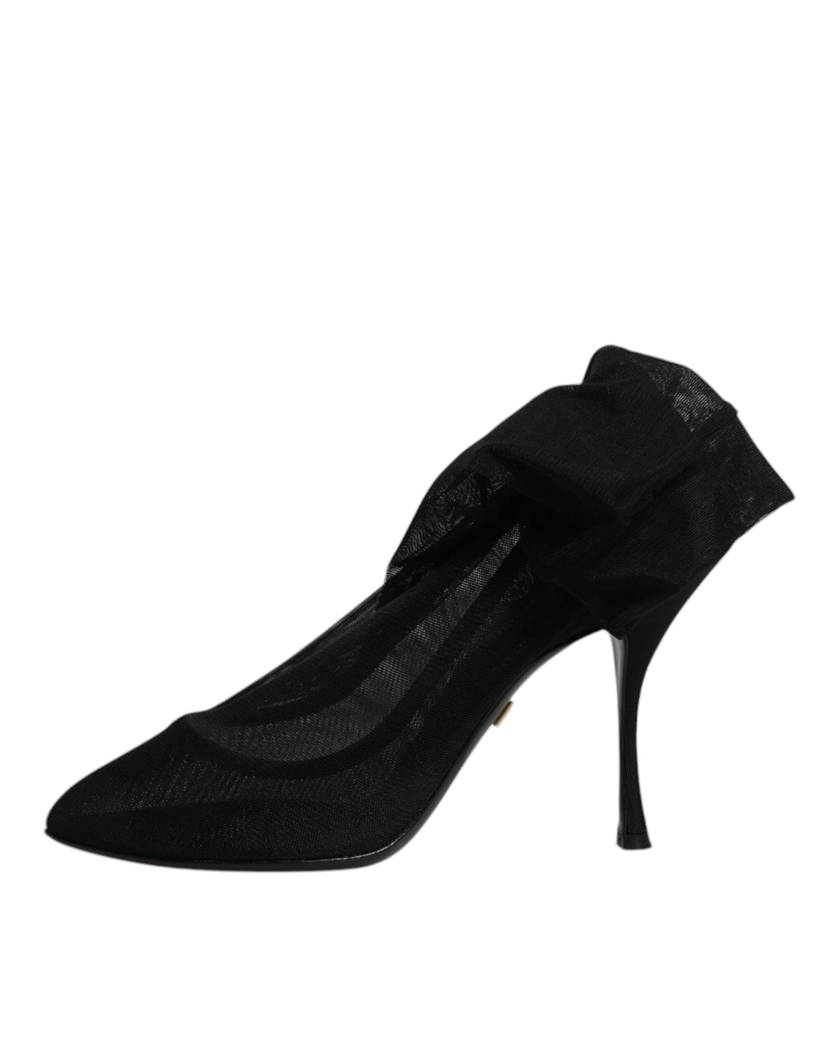 Dolce & Gabbana Black Silk Mesh Sock Style Boots