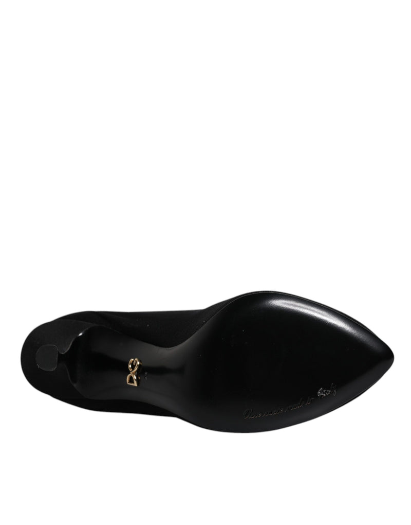Dolce & Gabbana Black Silk Mesh Sock Style Boots