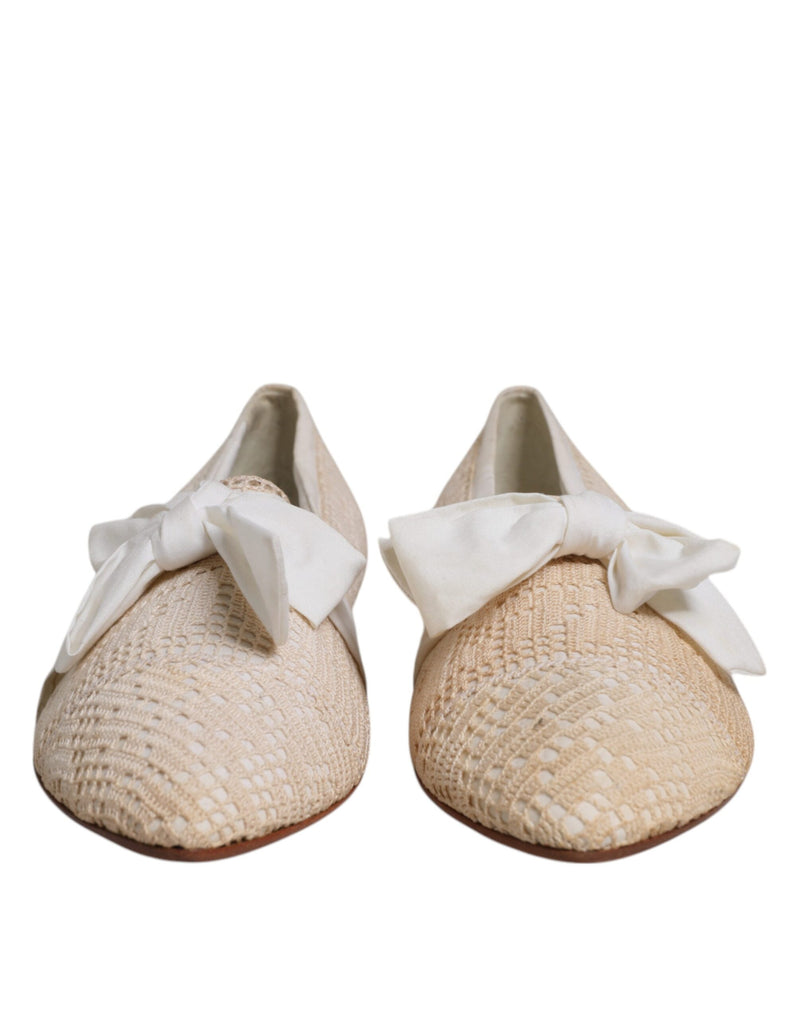 Dolce & Gabbana Ballerina Flats en Tissu Beige