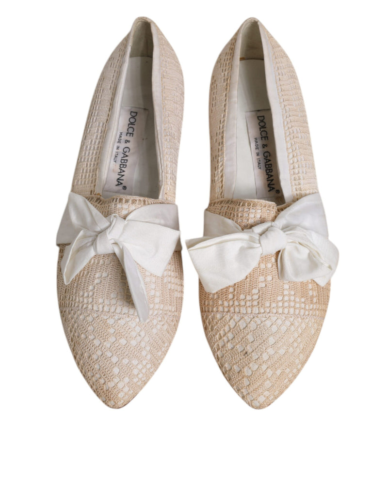 Dolce & Gabbana Ballerina Flats en Tissu Beige