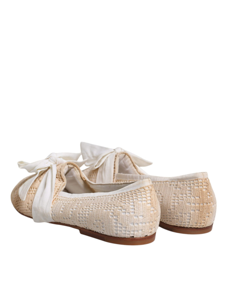 Dolce & Gabbana Ballerina Flats en Tissu Beige