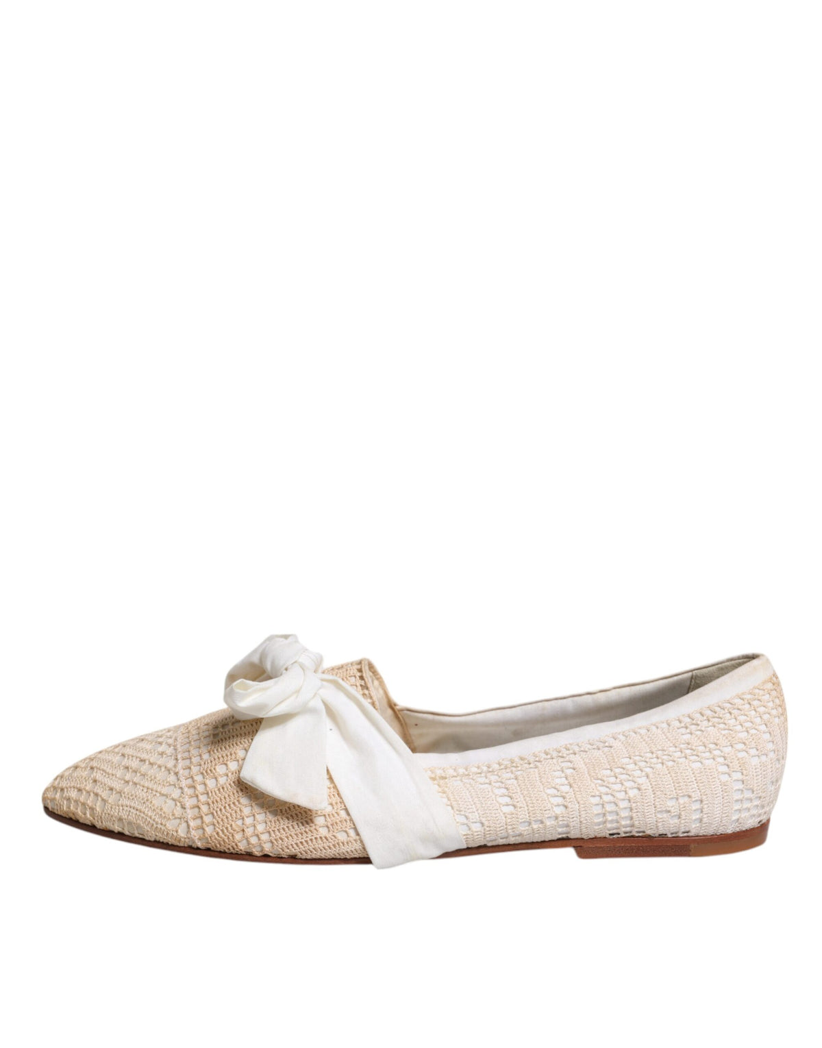 Dolce & Gabbana Ballerina Flats en Tissu Beige