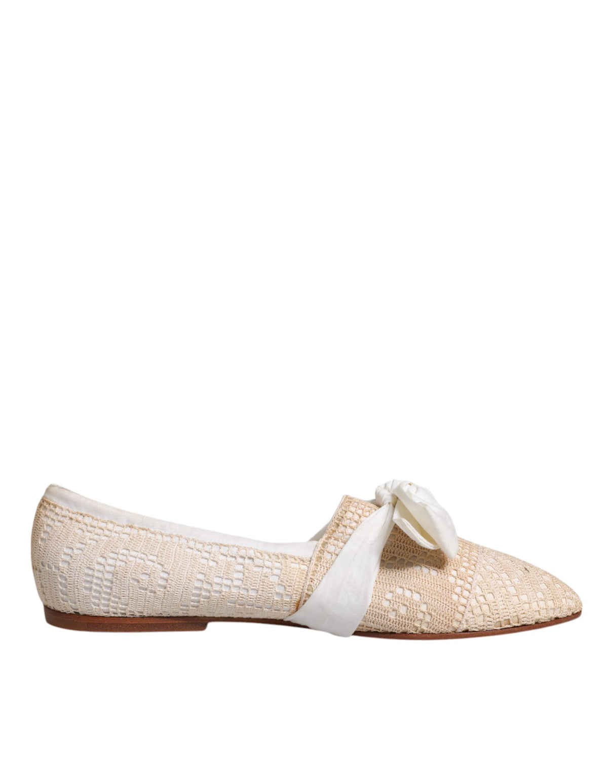Dolce & Gabbana Ballerina Flats en Tissu Beige