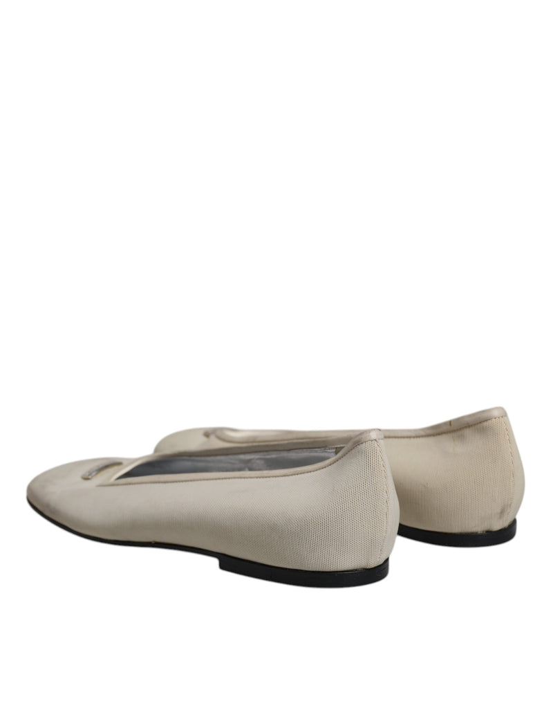 Dolce & Gabbana Ballerina Flats en Tissu Beige