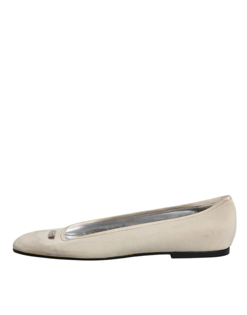 Dolce & Gabbana Ballerina Flats en Tissu Beige