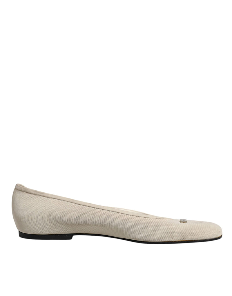 Dolce & Gabbana Ballerina Flats en Tissu Beige