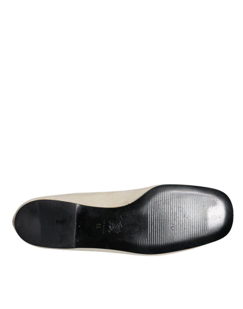Dolce & Gabbana Ballerina Flats en Tissu Beige