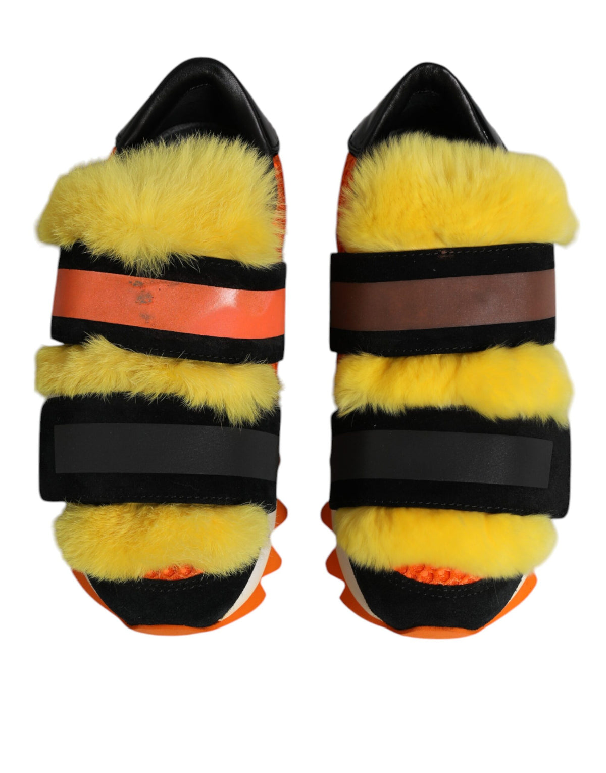 Dolce & Gabbana Multicolor Fur Embellished Sneakers