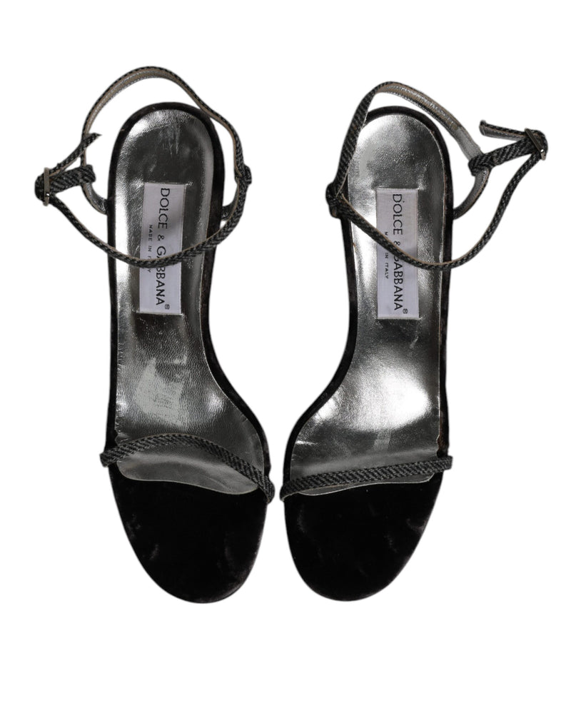 Sandales à Talons Hauts à Bride Cheville Dolce & Gabbana Noires