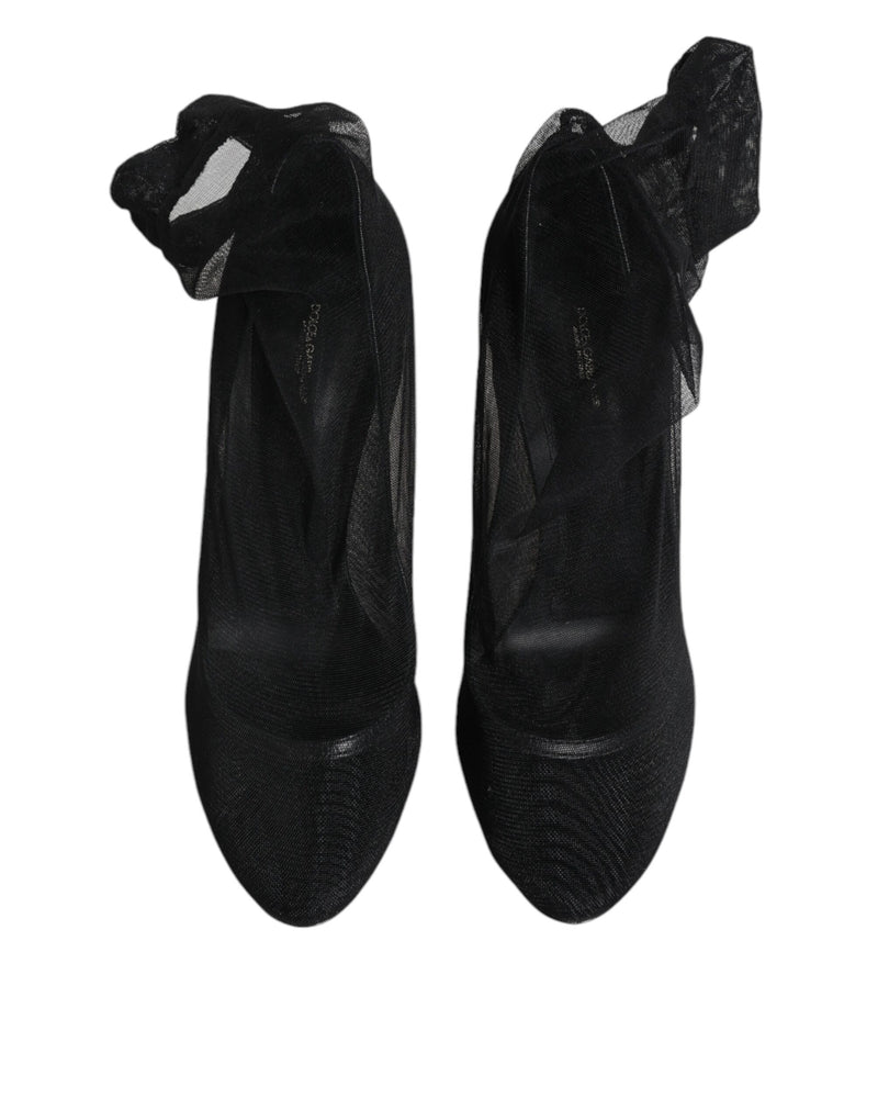 Dolce & Gabbana Black Nylon Mesh Sock Style Boots