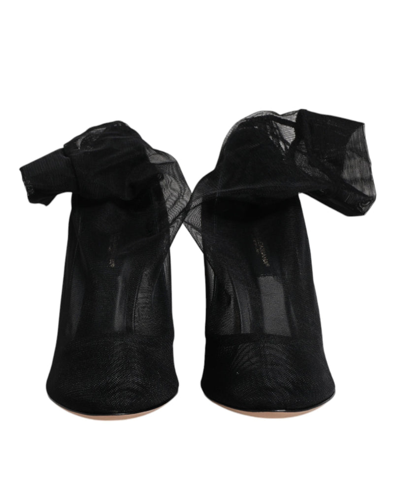 Dolce & Gabbana Black Nylon Mesh Sock Style Boots