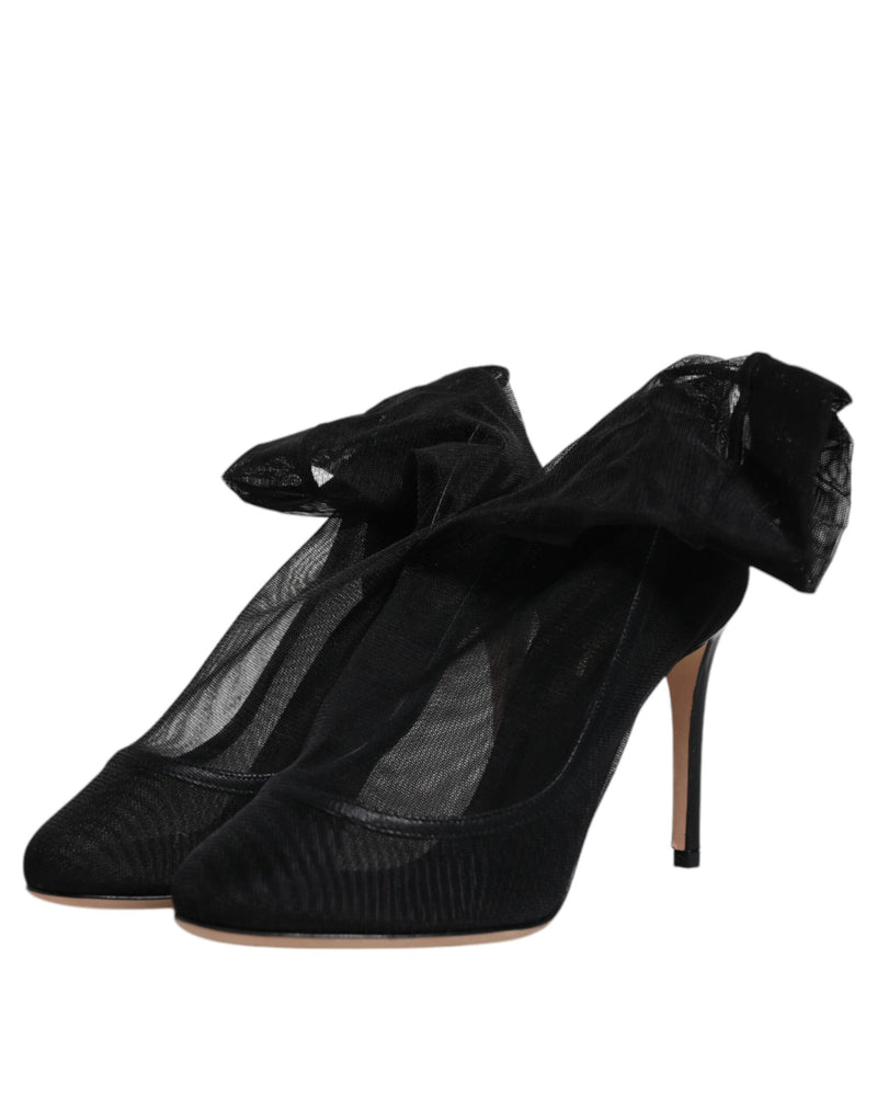 Dolce & Gabbana Black Nylon Mesh Sock Style Boots