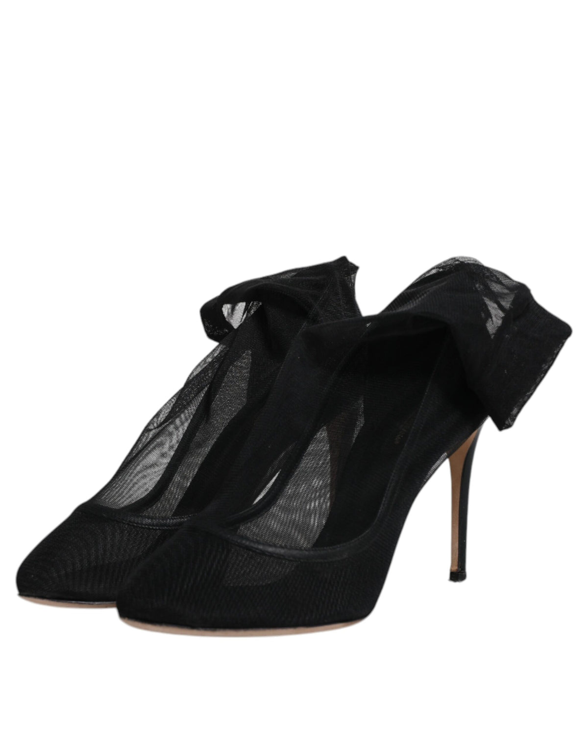 Dolce & Gabbana Black Nylon Mesh Sock Style Boots