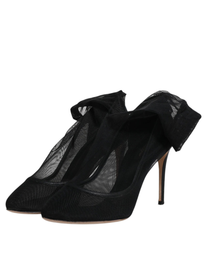 Dolce & Gabbana Black Nylon Mesh Sock Style Boots