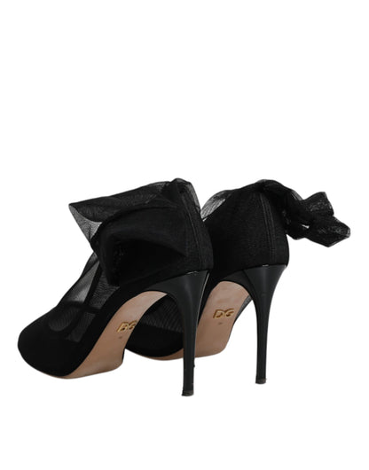 Bottines en maille de nylon noire, style chaussette, Dolce & Gabbana