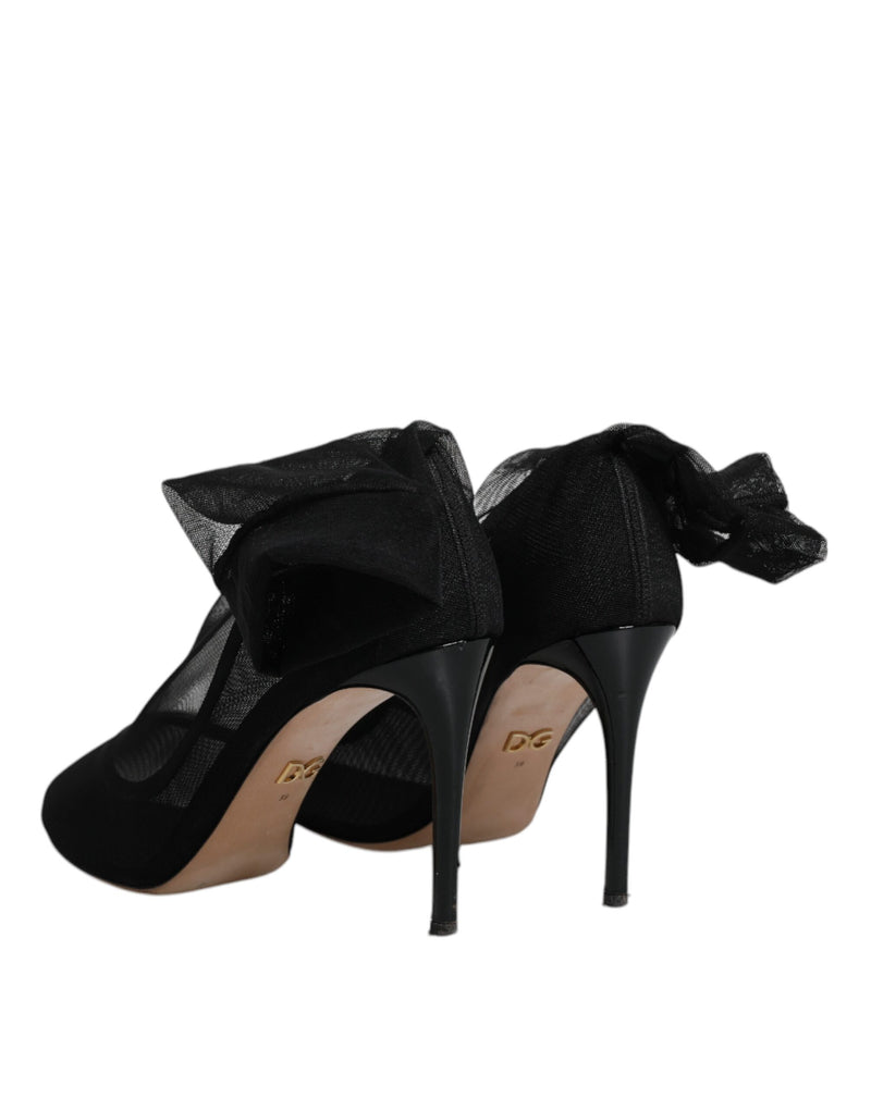 Dolce & Gabbana Black Nylon Mesh Sock Style Boots