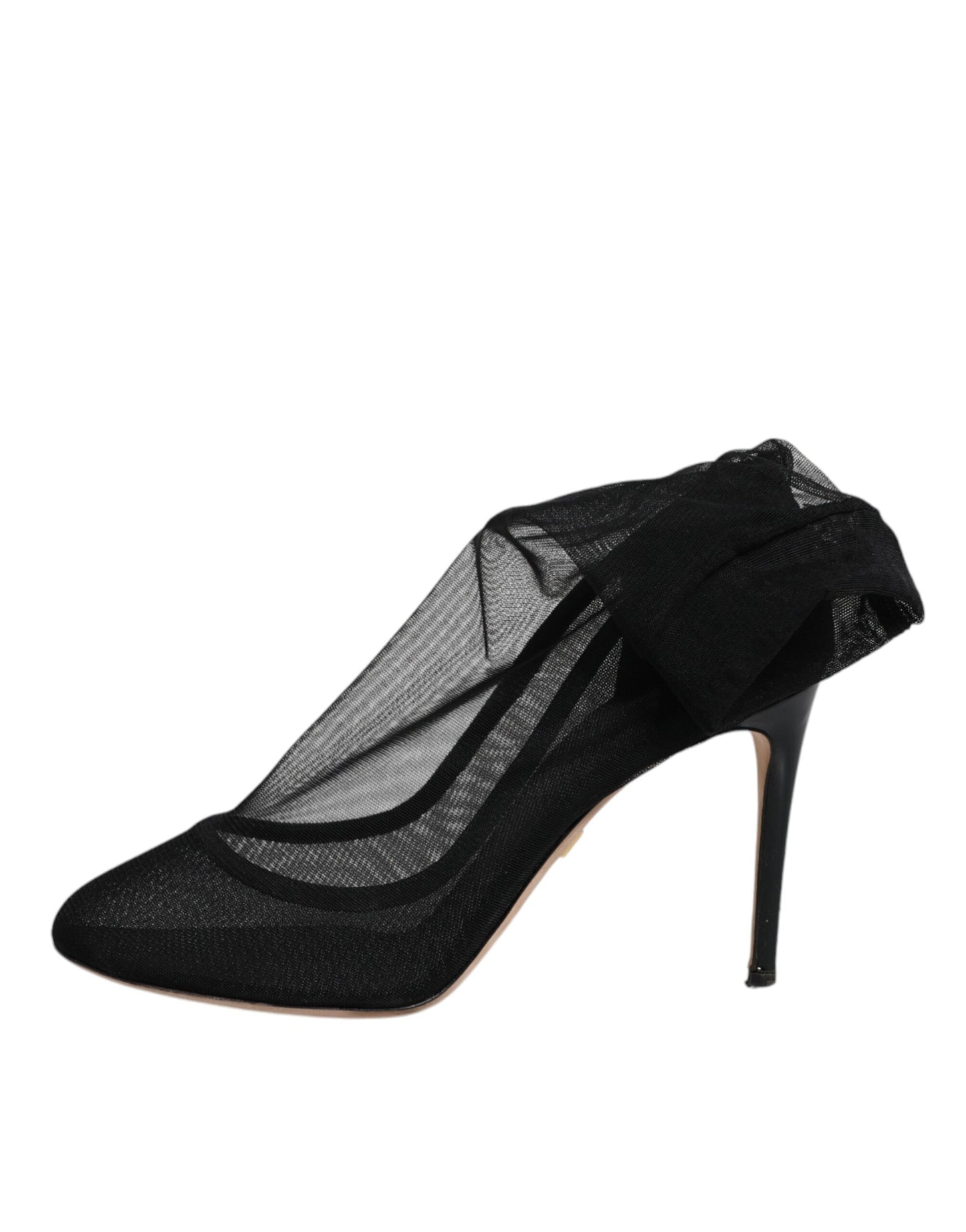 Bottines en maille de nylon noire, style chaussette, Dolce & Gabbana