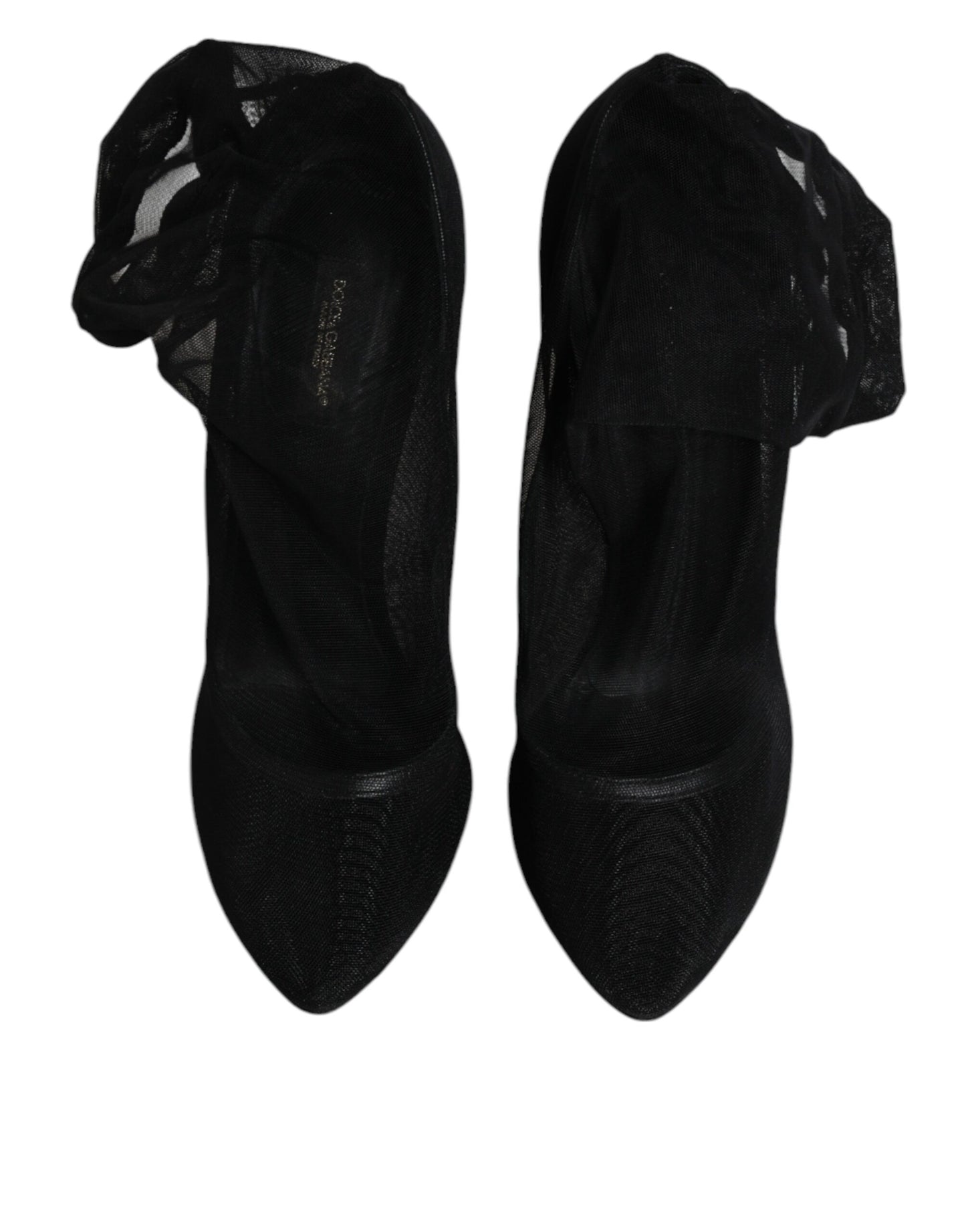 Bottines en maille de nylon noir, style chaussettes, Dolce & Gabbana