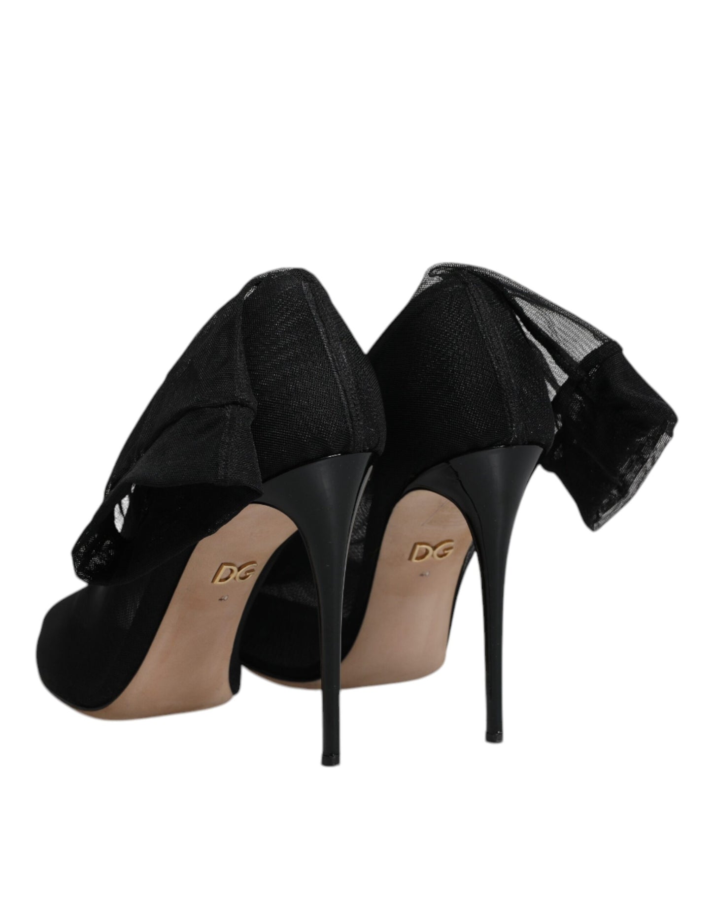 Bottines en maille de nylon noir, style chaussettes, Dolce & Gabbana