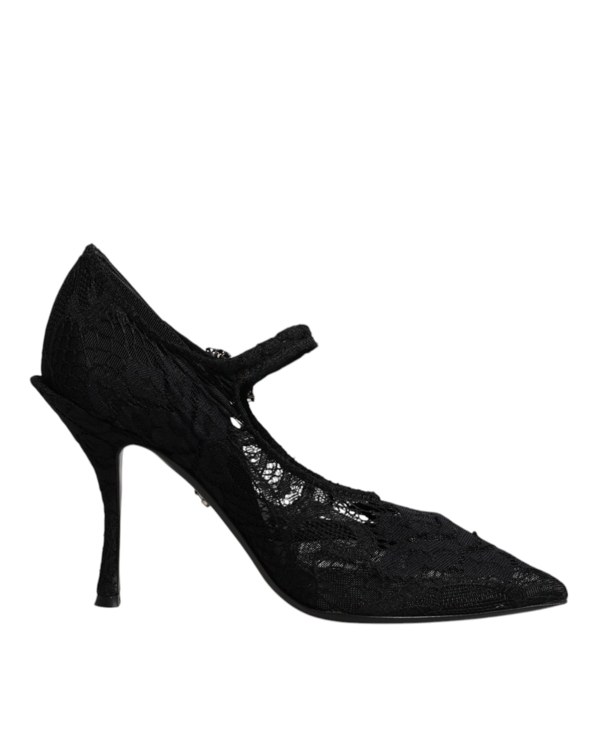 Dolce & Gabbana Black Lace Crystals Mary Jane Pumps