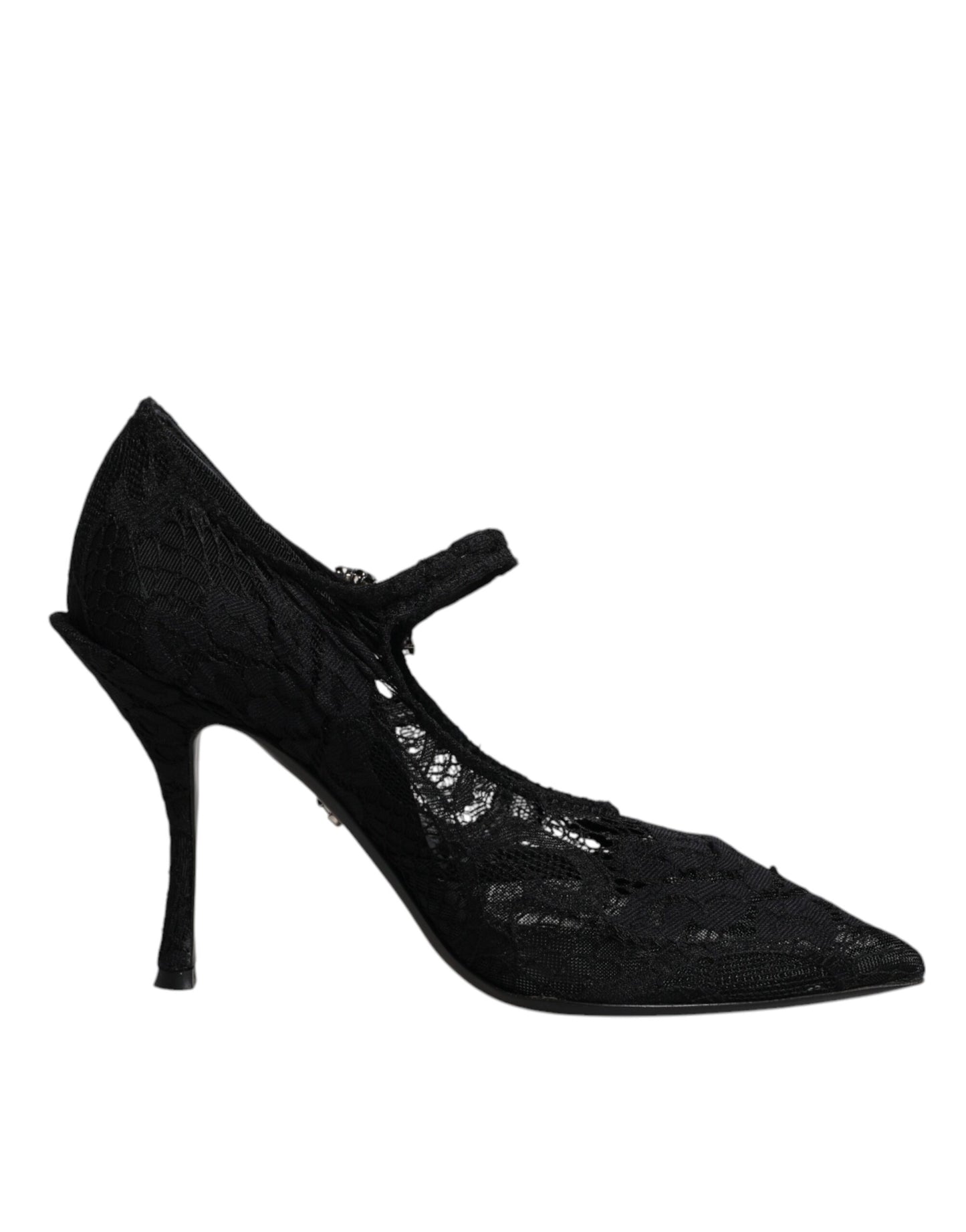 Dolce &amp; Gabbana Mary Jane pumps met zwarte kant en kristallen