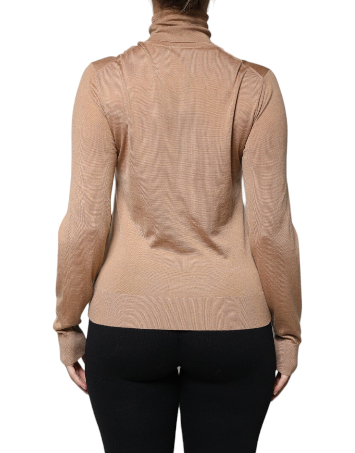 Pull en cachemire et soie marron Dolce & Gabbana