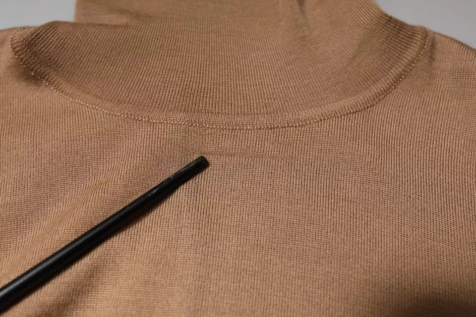 Pull en cachemire et soie marron Dolce & Gabbana