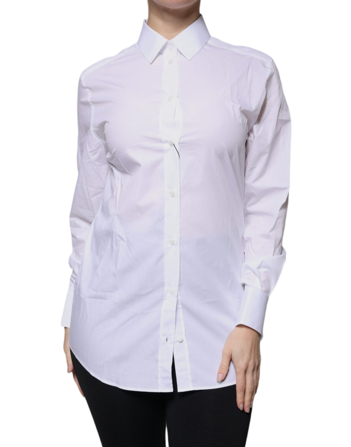 Dolce & Gabbana Chemise Blanche en Coton à Manches Longues