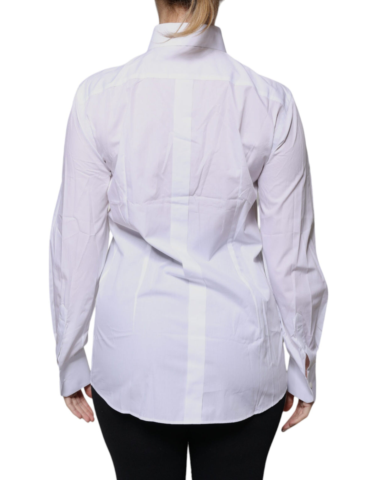 Dolce & Gabbana Chemise Blanche en Coton à Manches Longues