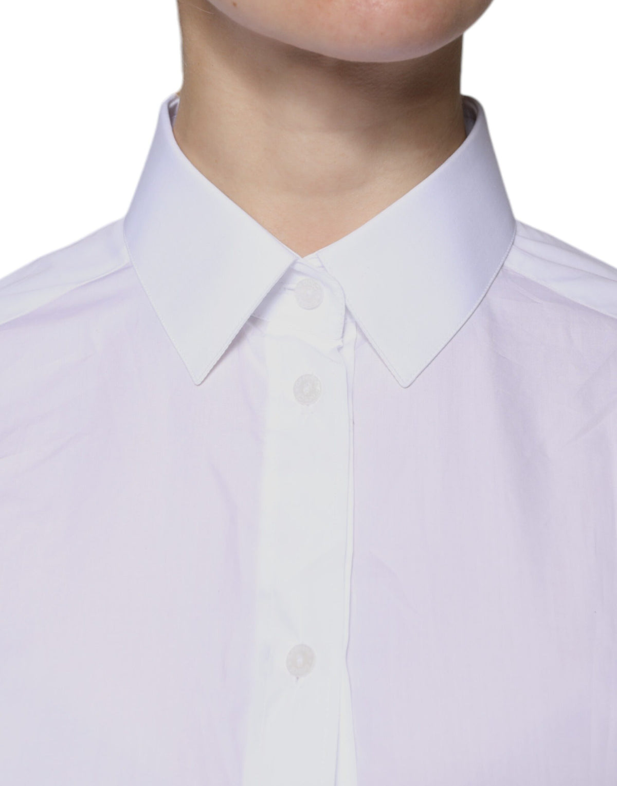 Dolce & Gabbana Chemise Blanche en Coton à Manches Longues