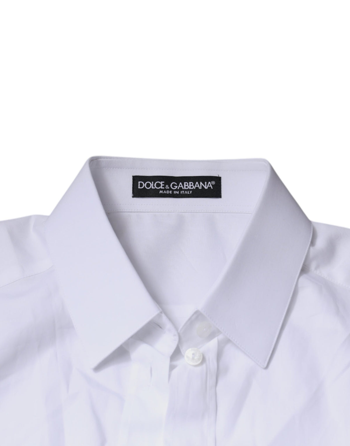 Dolce & Gabbana Chemise Blanche en Coton à Manches Longues
