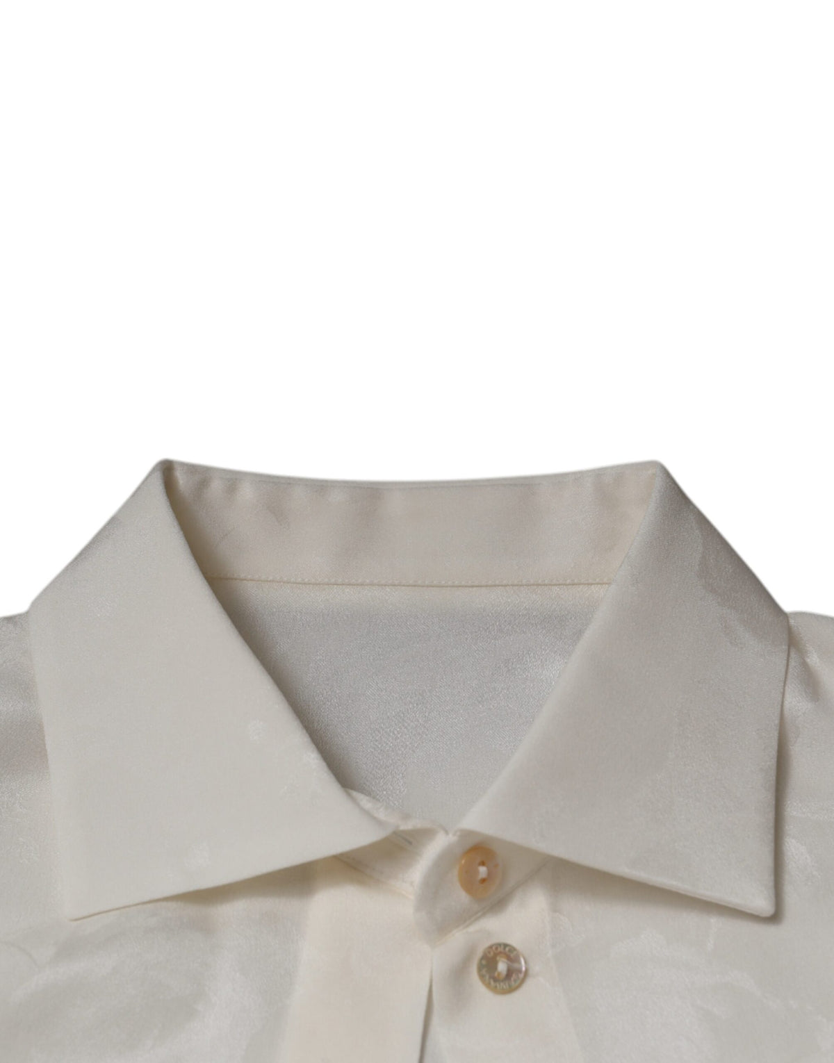 Dolce & Gabbana Chemise Longue en Soie Blanche à Col