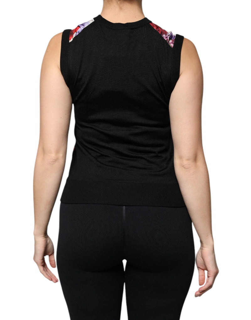 Dolce & Gabbana Multicolor Floral Silk Sleeveless Tank Top