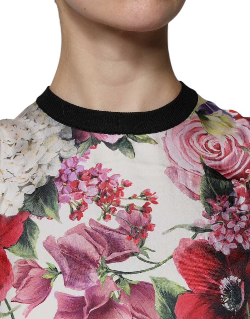 Dolce & Gabbana Multicolor Floral Silk Sleeveless Tank Top